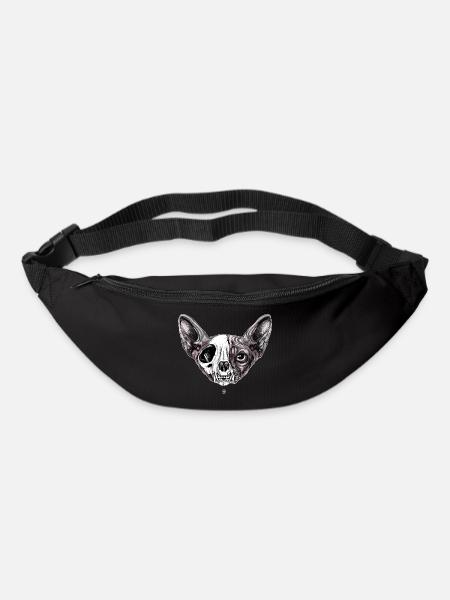 Shynx Katze Halbschädel - Gürteltasche - Schwarz