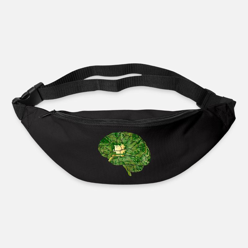 Gehirn,Schaltkreis,elektronik - Gürteltasche - Schwarz