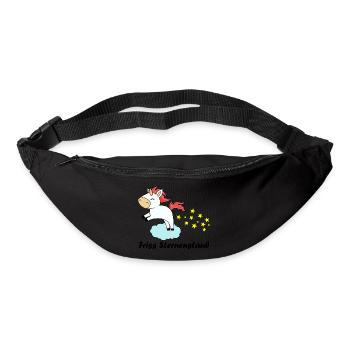 Friss Sternenstaub Einhorn Wolke Sterne Geschenk - Gürteltasche - Schwarz - Vorne