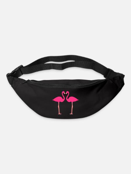flamants roses - Sac banane - noir