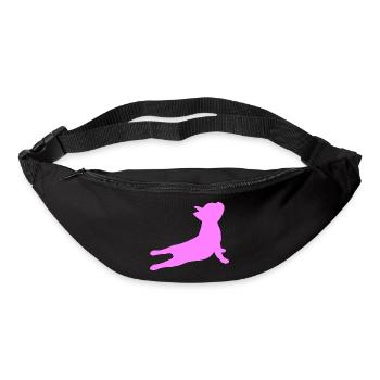 French Bulldog 4- Französische Bulldogge Yoga - Gürteltasche - Schwarz - Vorne