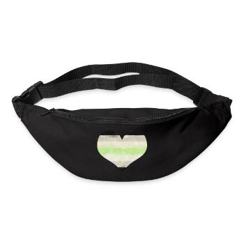 Agender flag heart - Bum bag - black - Front