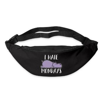 Ich hasse Montag Nilpferd I hate Mondays Bürohumor - Gürteltasche - Schwarz - Vorne