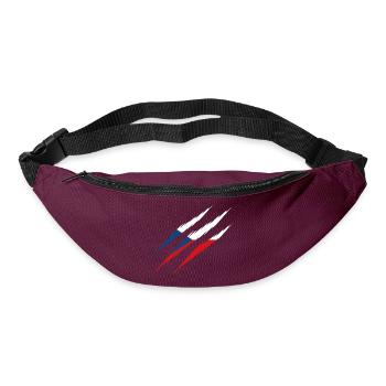 Czech Republic flag scratch claw scratching EU CZ - Bum bag - burgundy - Front