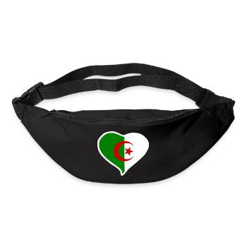 Algeria heart flag - Bum bag - black - Front