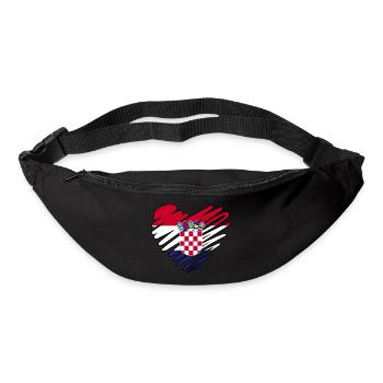 Croatia heart by The Manzanita - Sac banane - noir - Devant