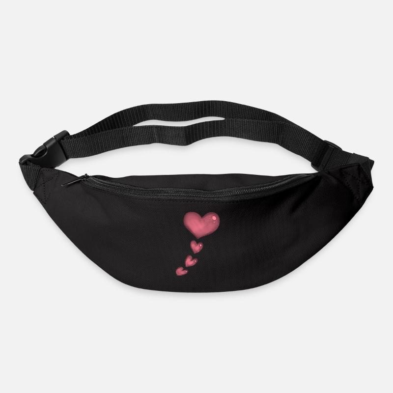 pinkes Herz - Gürteltasche - Schwarz