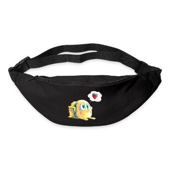 petit poussin cherche une fraise - Sac banane - noir - Devant