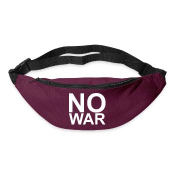 NO WAR - police blanche de grandes caractères - Sac banane - bordeaux  - Devant
