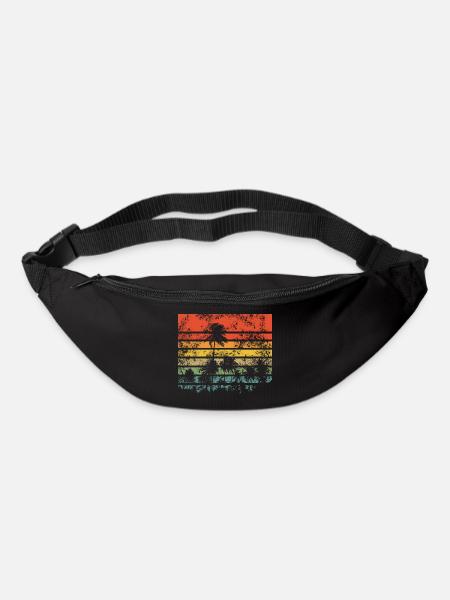 Palm Trees Retro Sunset - Bum bag - black