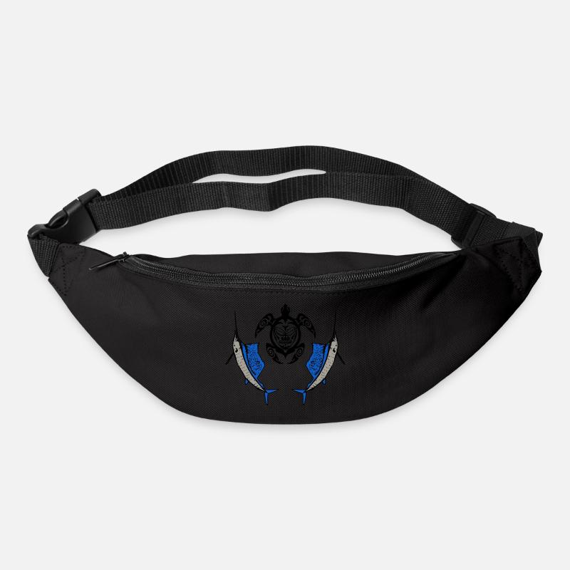 tribal turtle and swordfish - Bum bag - black