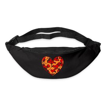 orangenes Herz Herzen Geschenk Muttertag Mutter - Gürteltasche - Schwarz - Vorne