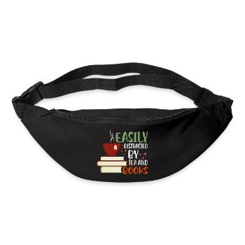 Easily Distracted By Tea And Books Book Lover Read - Gürteltasche - Schwarz - Vorne