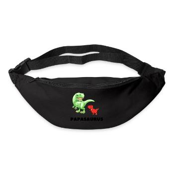 Papa Vater Geburt Vaterschaft Papasaurus - Gürteltasche - Schwarz - Vorne