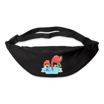 Poisson flamant rose - Sac banane - noir - Devant