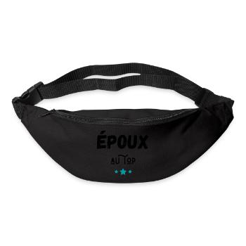 époux au top idée cadeau - Sac banane - noir - Devant