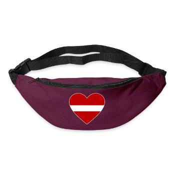 Latvia Flag Heart - Bum bag - burgundy - Front