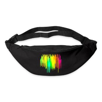 Rainbow dégradé coloré cool rétro tendance Art 2 - Sac banane - noir - Devant
