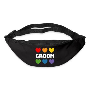 Rainbow Hearts Groom blanc - Sac banane - noir - Devant