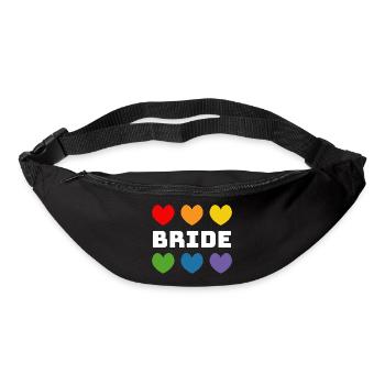 Regenbogenherzchen Bride weiss - Gürteltasche - Schwarz - Vorne