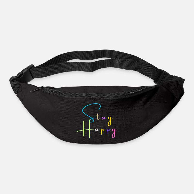 Restez heureux - Sac banane - noir