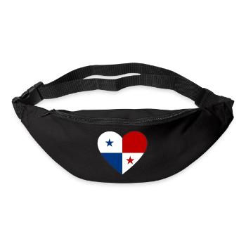 Panama Flagge Herz - Gürteltasche - Schwarz - Vorne