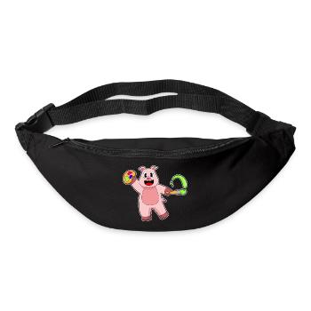 Pig Painter Brush Painting - Bum bag - black - Front