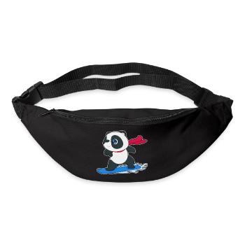 Panda Snowboarder Snowboard - Sac banane - noir - Devant