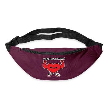 Citation d'humour d'AMOUR - Sac banane - bordeaux  - Devant