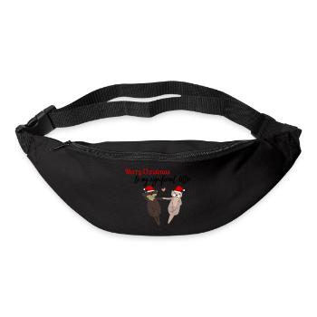 Loutre de Noël mignonne / Loutre de Motif de Noël - Sac banane - noir - Devant