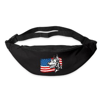 Doberman America Flag Dogs Dobie Wilsigns - Bum bag - black - Front