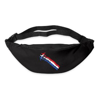 Drapeau français bleu blanc rouge avions armée - Sac banane - noir - Devant