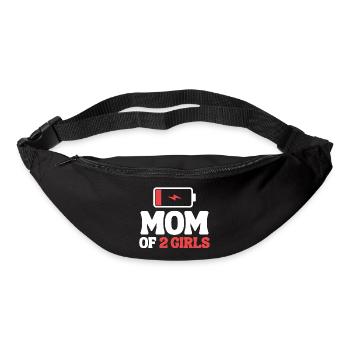 Mom Of 2 Girls Low Battery Funny Mother's Day - Bum bag - black - Front