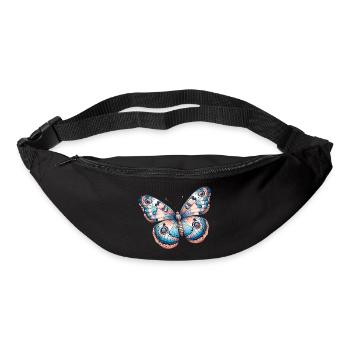 Papillon, fleur - Légèreté Envolée - Sac banane - noir - Devant