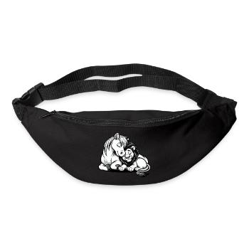 Cuddling Horse And Lion In Love - Bum bag - black - Front