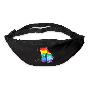 Georgia (USA) | echte Flagge | LGBTQIA+ Script - Gürteltasche - Schwarz - Vorne