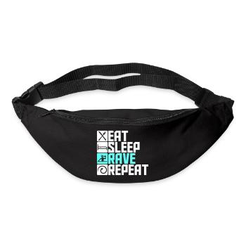 Eat Sleep Rave Repeat Food Sleep Raven Saying - Bum bag - black - Front