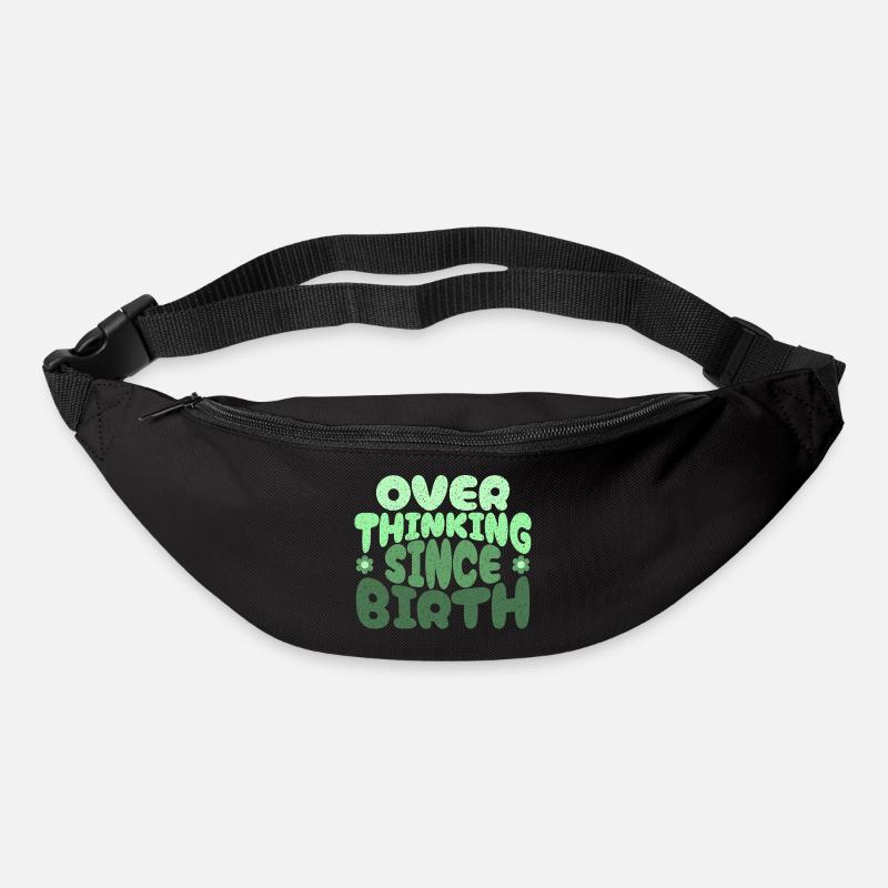 Trop réfléchir depuis la naissance en vert - Sac banane - noir