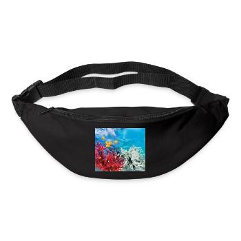 Vibrant coral reef marine life - Bum bag - black - Front