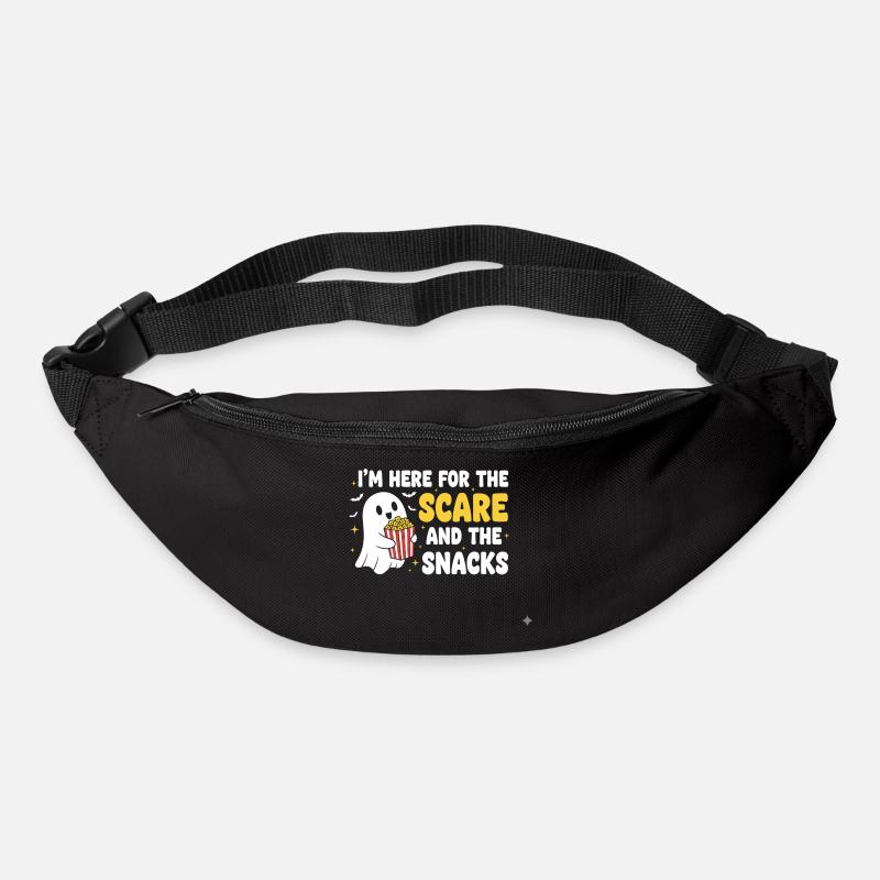 Halloween-Geist und Snacks - Gürteltasche - Schwarz