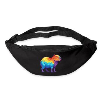 Colorful Capybara Rainbow Pop Art Watercolor - Bum bag - black - Front