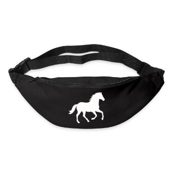 Silhouette eines wilden Pferdes - Gürteltasche - Schwarz - Vorne