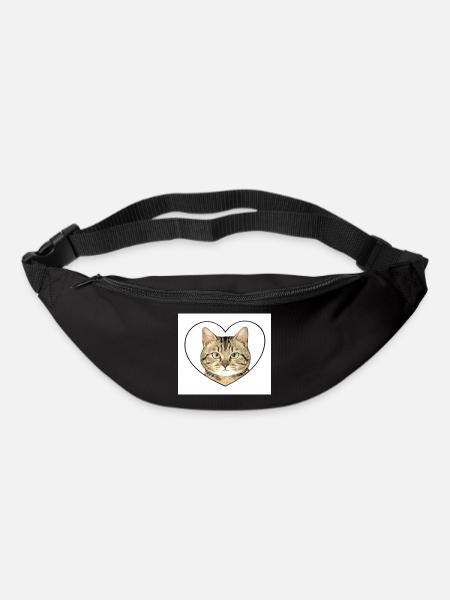 Feline Heart: Cat Portrait - Bum bag - black