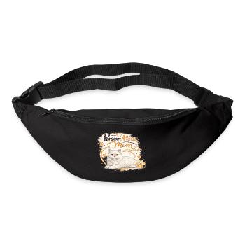 Cœur de maman perse de chat - Sac banane - noir - Devant