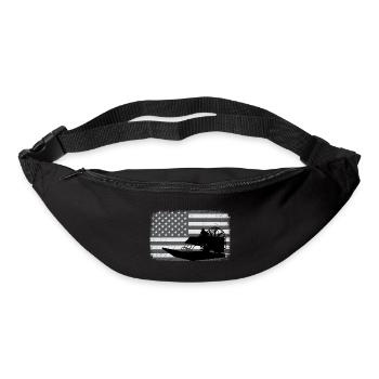Amerikanische Flagge USA Airboat Fanboat Airboating - Gürteltasche - Schwarz - Vorne