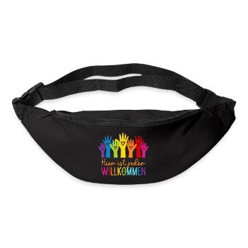 Hier ist jeder willkommen - Gürteltasche - Schwarz - Vorne