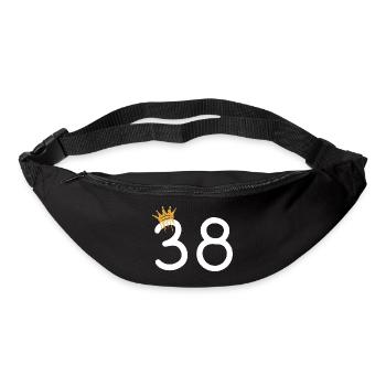 Elegant birthday number 38 with crown - Bum bag - black - Front