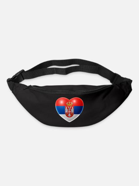 Herz (Serbien / Srbija) - Gürteltasche - Schwarz