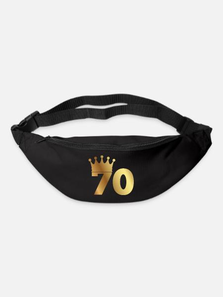 70. Geburtstag: 70 mit Krone - Gürteltasche - Schwarz