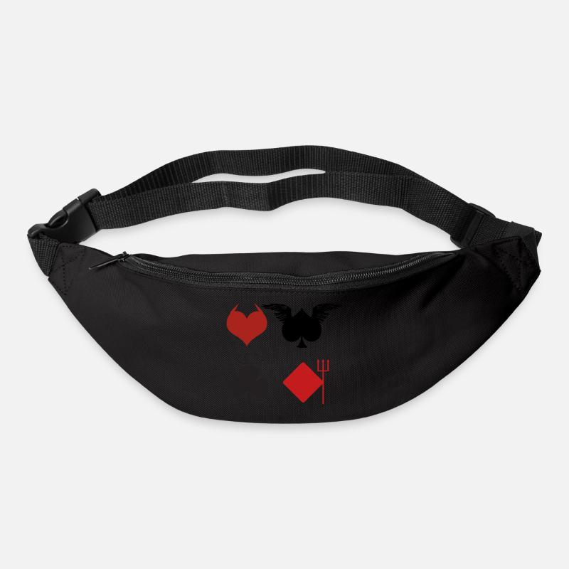 Poker Black Jack Ass Devil Devil Ange Carte Casino - Sac banane - noir